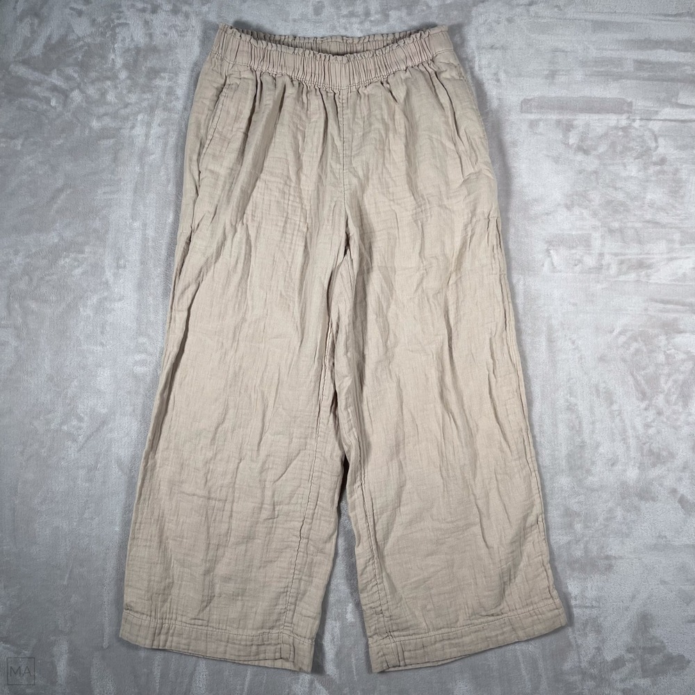 Old Navy	Women's Pants High Rise Wide Leg Gauzy Neutral Coastal Beach M Tan